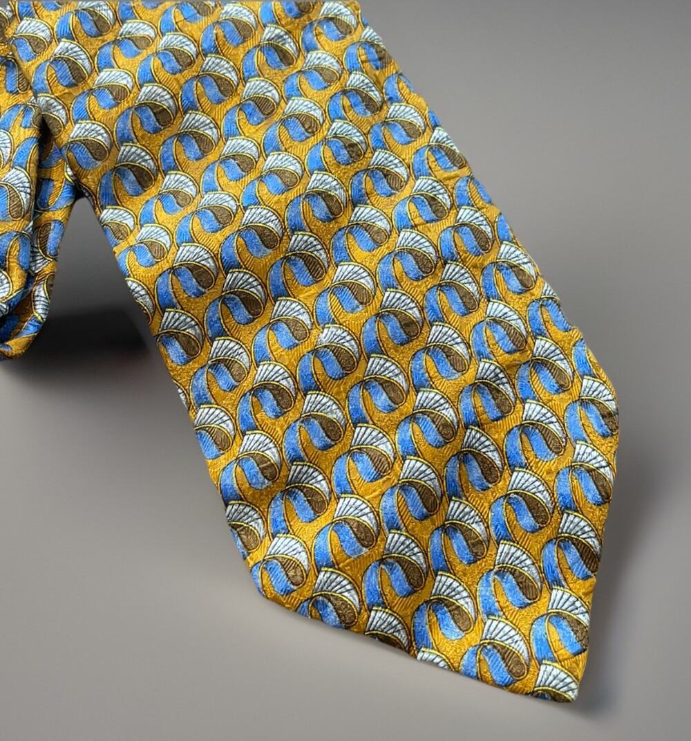Ermenegildo Zegna Tie Mens Silk Made Italy Geometric Luxury Pattern Dress